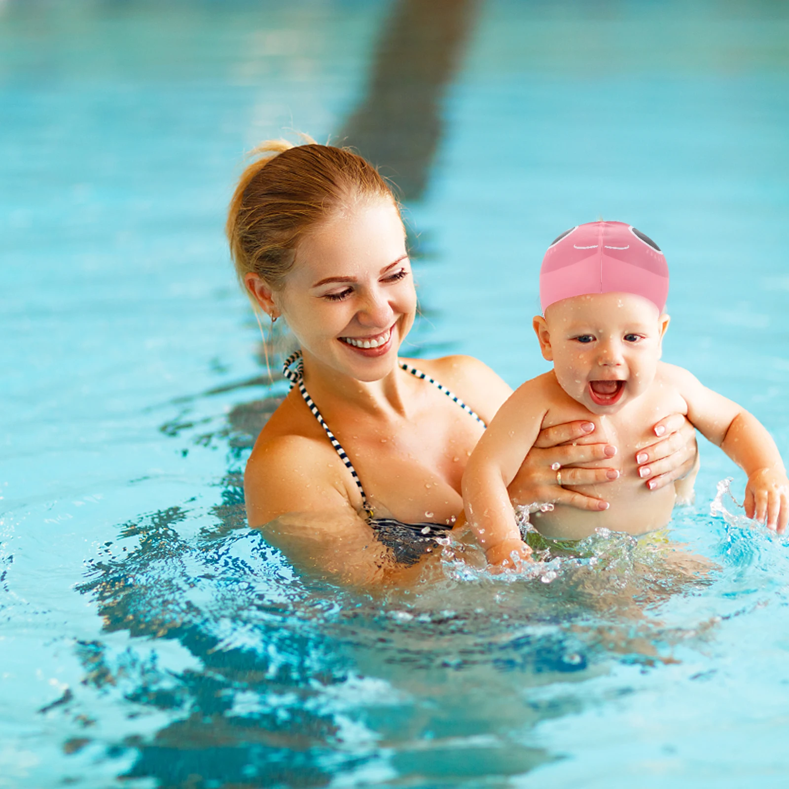 

1 шт., детская силиконовая шапочка для плавания, милый мультяшный дизайн, легкая водонепроницаемая шапочка для плавания для детей, защита ушей, растягивающаяся