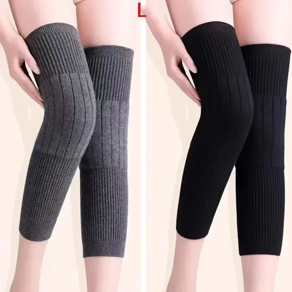 Winter Knee Sleeve Warm Knee Support Pads Men Women Elastic Knit Knee Warmers Thick Thermal Knee Wrap for Riding Cycling Outdoor