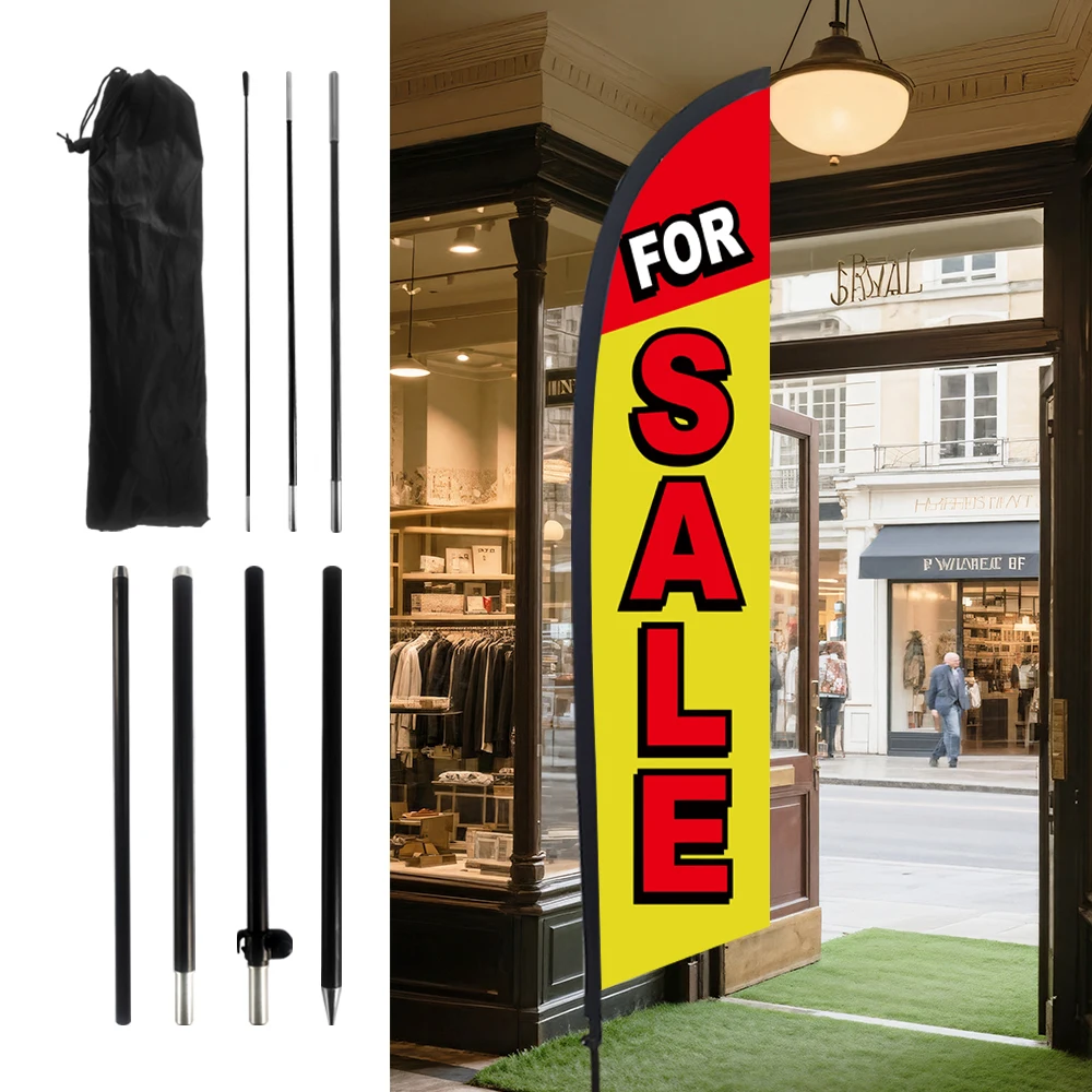 

FOR SALE Poster Feather Flag with Flagpole Outdoor Banner Decoration Advertising Sign for Shop And Studio