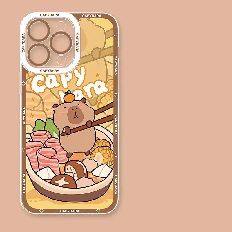 Phone Case For Motorola Moto Edge 40 Pro G53 G30 G32 G73 G72 G71 G22 G52 G60 G60S G9 Play Plus cover Transparent TPU Capybara