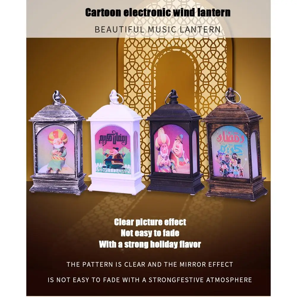 Eid Mubarak Led Wind Laterne Ornament Ramadan Dekorative Licht Urlaub Geschenk Islam Muslim Party Decor Liefert