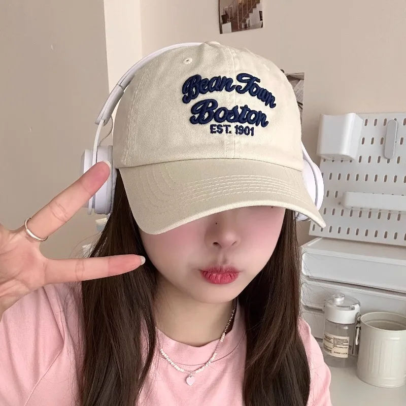 

Wholesale Curved Brim All-Match Embroidered Peaked Cap Women's Soft Top Casual Unisex Sun Protection Baseball Cap Fashion Hat