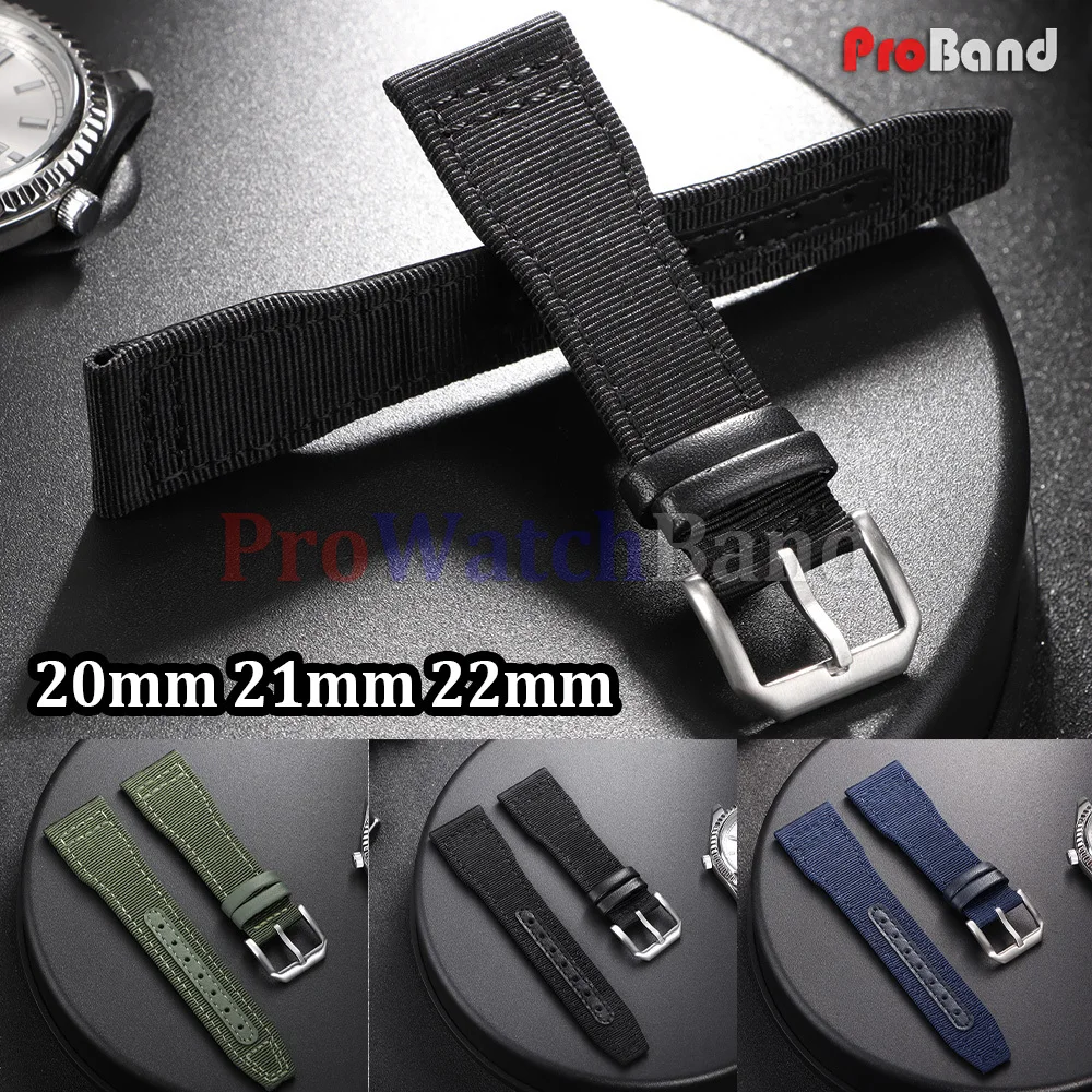 

Nylon Canvas Watch Straps for IWC Pilot Strap 20mm 21mm 22mm Sports Watch Band Sailcloth Wristbelt Men Women Bracelet for Casio