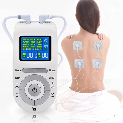 Imagen 1 del producto Estimulador muscular Tens eléctrico de 4 modos EMS acupuntura cara cuerpo masajeador terapia Digital herramienta de masaje electroestimulador