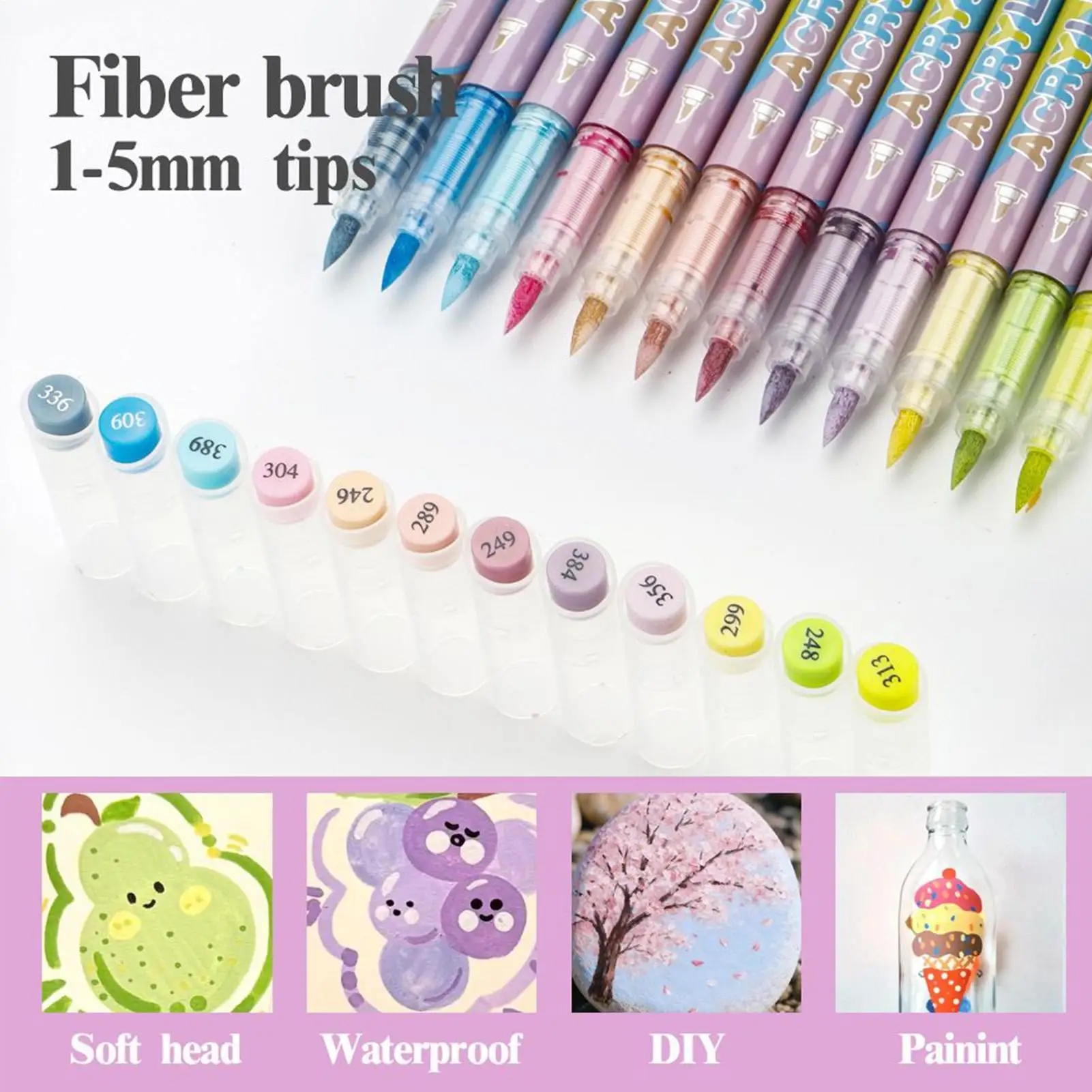 

Акриловые маркеры с тонким кончиком, перманентные 12-цветные ручки для раскрашивания ткани для взрослых и детей, ткань, стекло, керамика, дерево, холст, рок