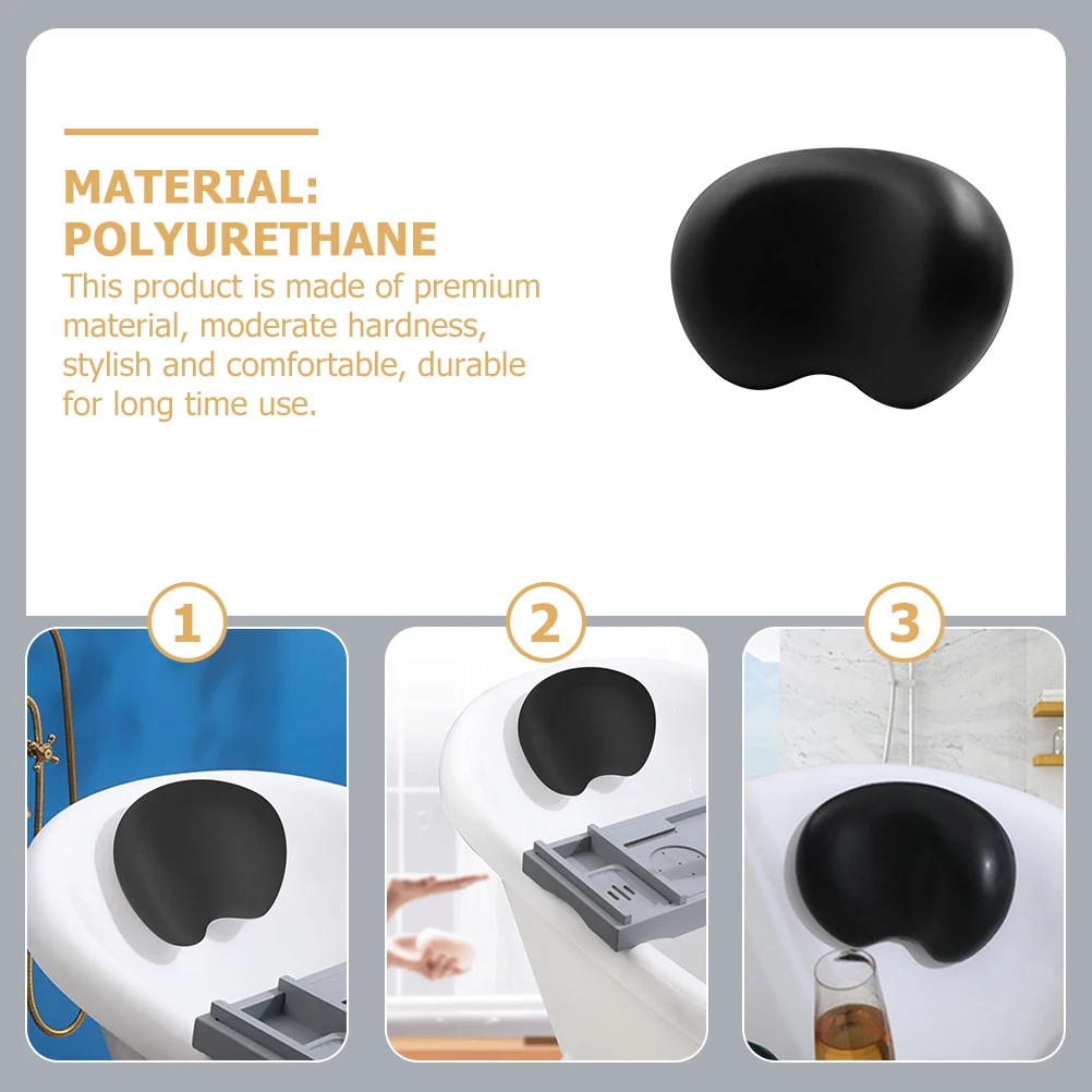 

Anti Slip Curved Bath Pillow Black Sucker Tub Headrest Spa Cushion Bathtub Accessories Bath Headrest Accessories