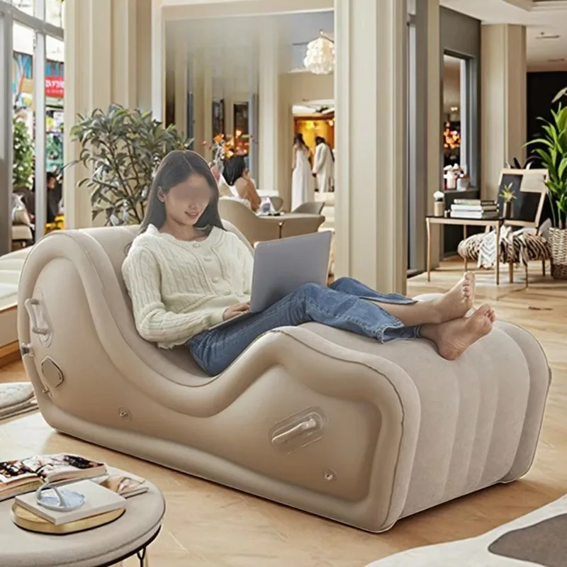 Modern fabric upholstery stretchable inflatable sofa chair indoor/outdoor living room bathroom mall