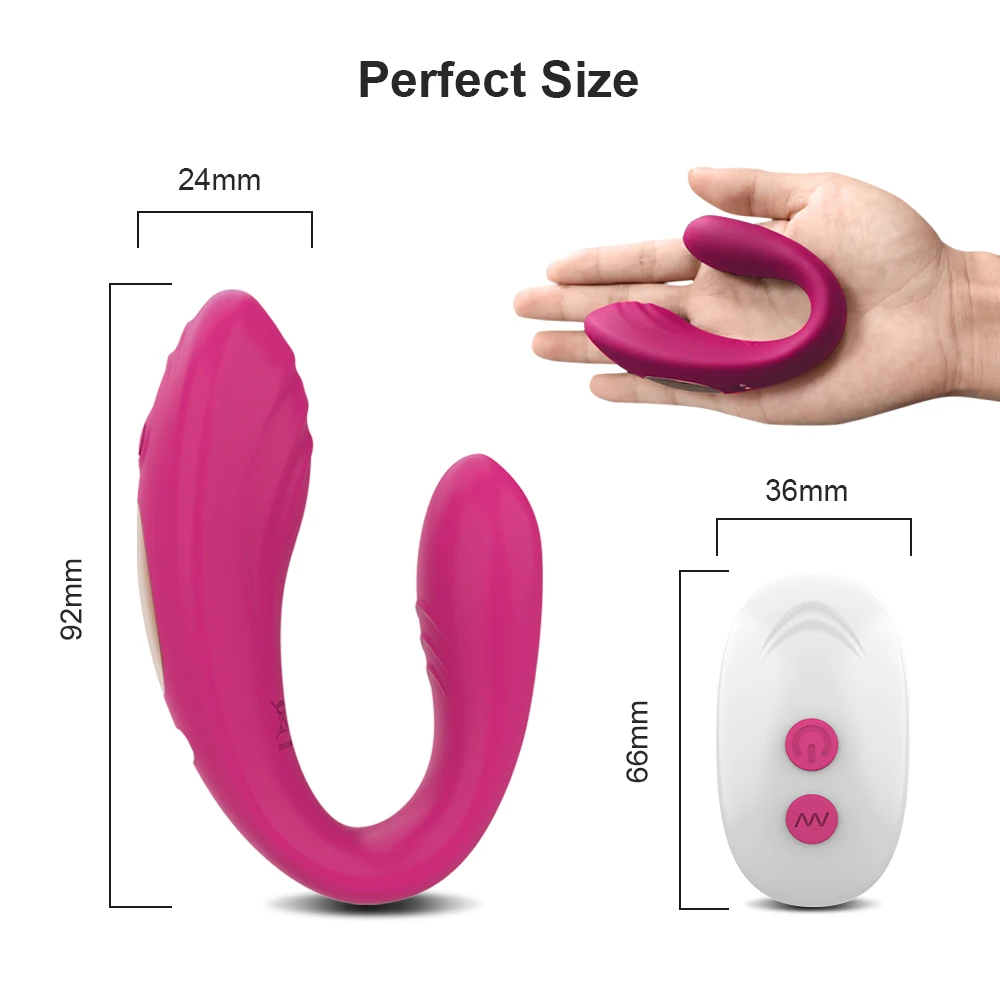 Vibrador erótico inalámbrico con Control remoto para mujeres y parejas adultas, consolador en forma de U, estimulador de punto G y clítoris, juguete