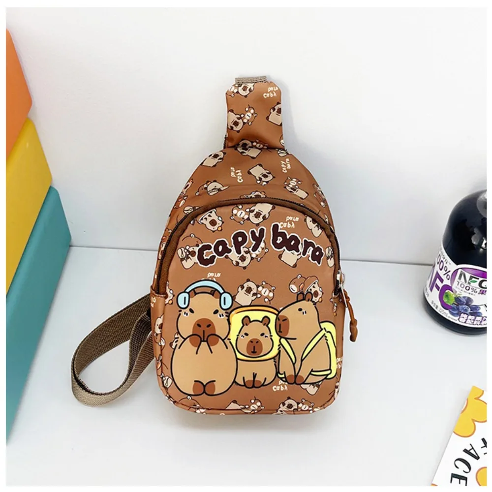 

Милая сумка через плечо с изображением капибары, нейлоновая сумка через плечо с мультяшными животными, легкий кошелек для монет для детей