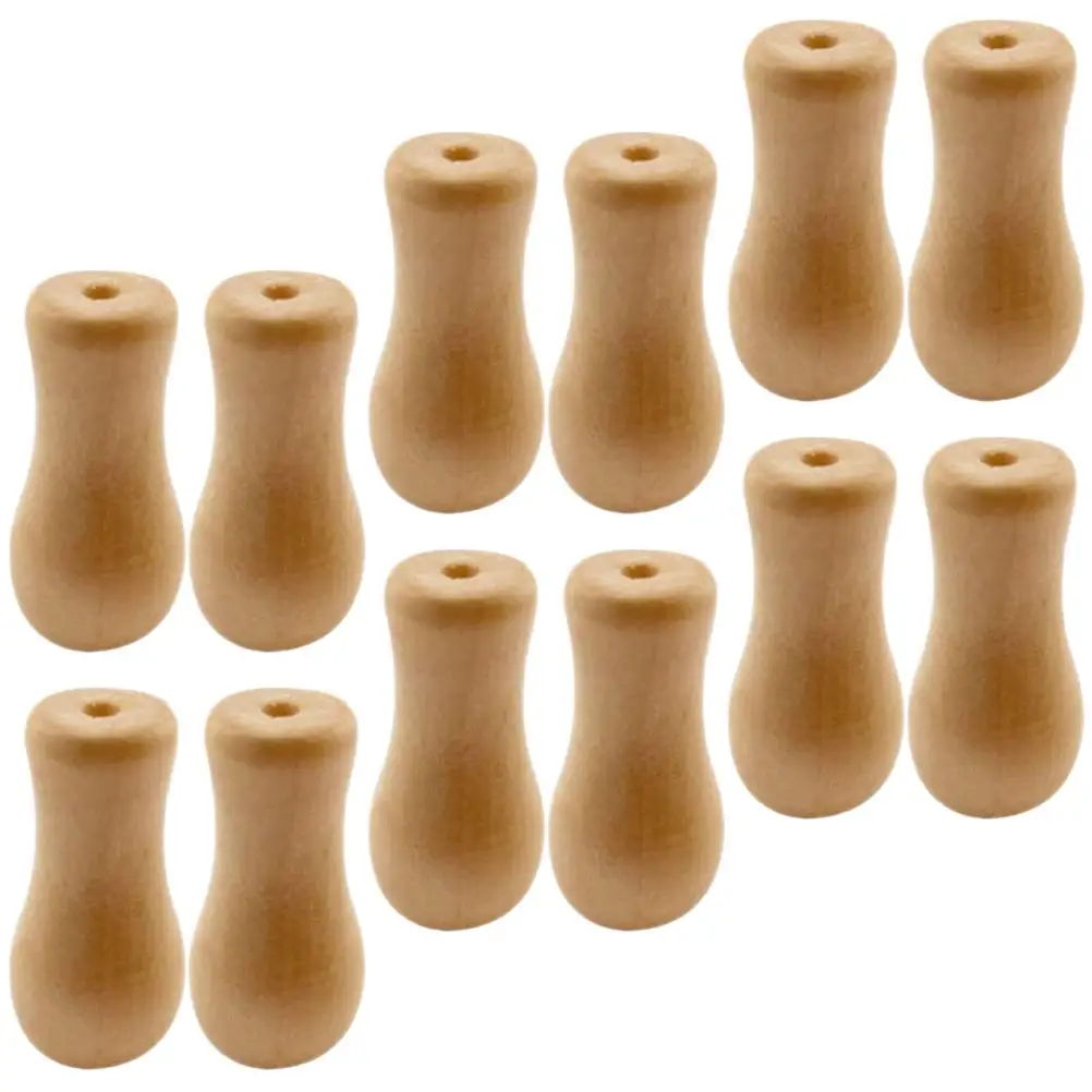 12 Pcs Fringe Curtain Accessories Yellow Wooden Pendant Bamboo Roller Blind Cord Pulls Clock Winder for Curtains Knobs