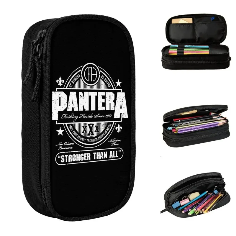 

Panteras Heavy Metal Band Pencil Case Classic Pen Bag Student Large Storage School Supplies Cosmetic Pencilcases