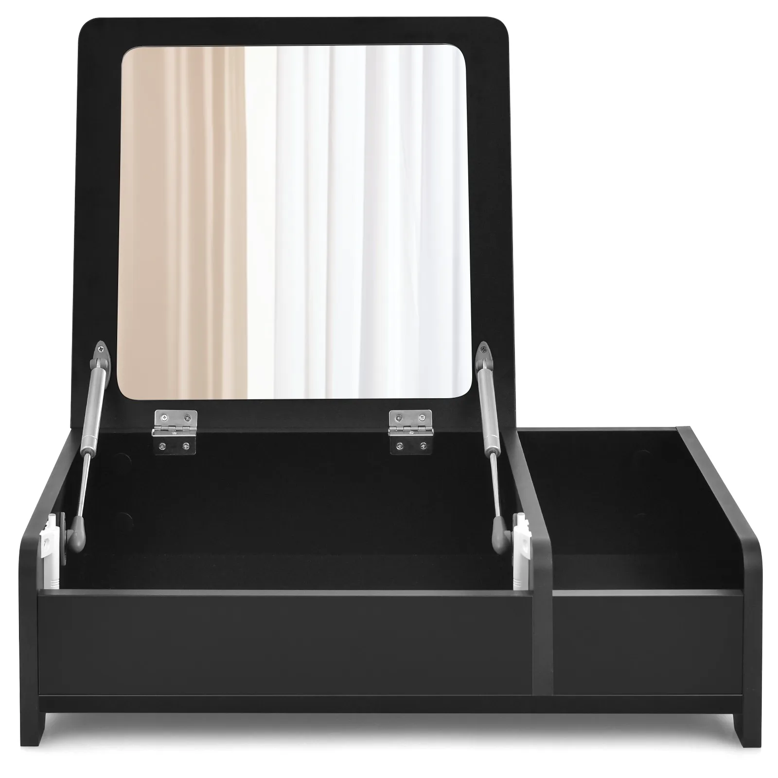

2-in-1 Compact Bay Window Makeup Dressing Table w/ Flip-Top Mirror