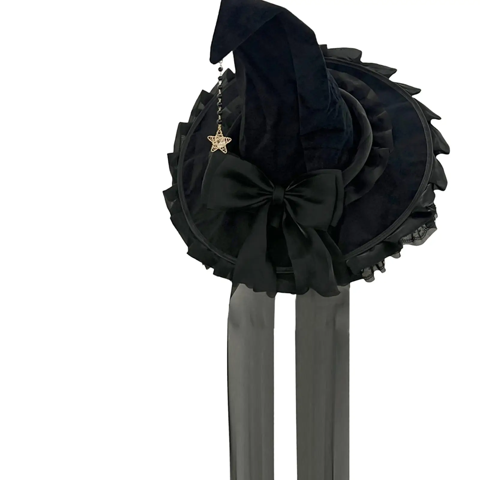 Chapeau de sorcière d'Halloween pour femmes, casquette de sorcière pointue à large bord, couvre-chef, accessoires de tenue de sorcière pour carnavals de mascarade