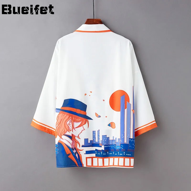 

Japanese Kimono Cardigan Summer Loose Beach Blouse Harajuku Yukata Costume Male Samurai Tops Haori Clothing Thin Streetwear