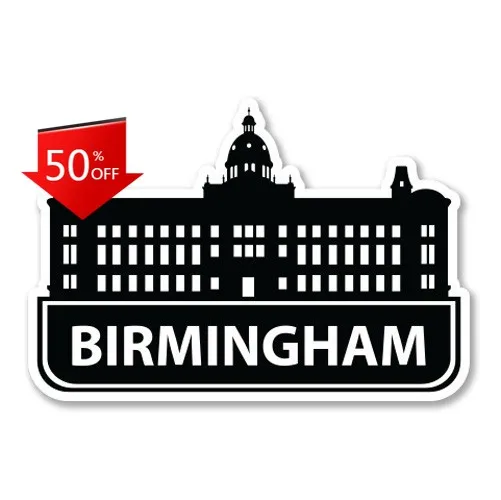 

Birmingham Phone Funny Laptop Bumper Walls Camper Van Waterproof Vinyl Decal Gift Trendy Unique Cool