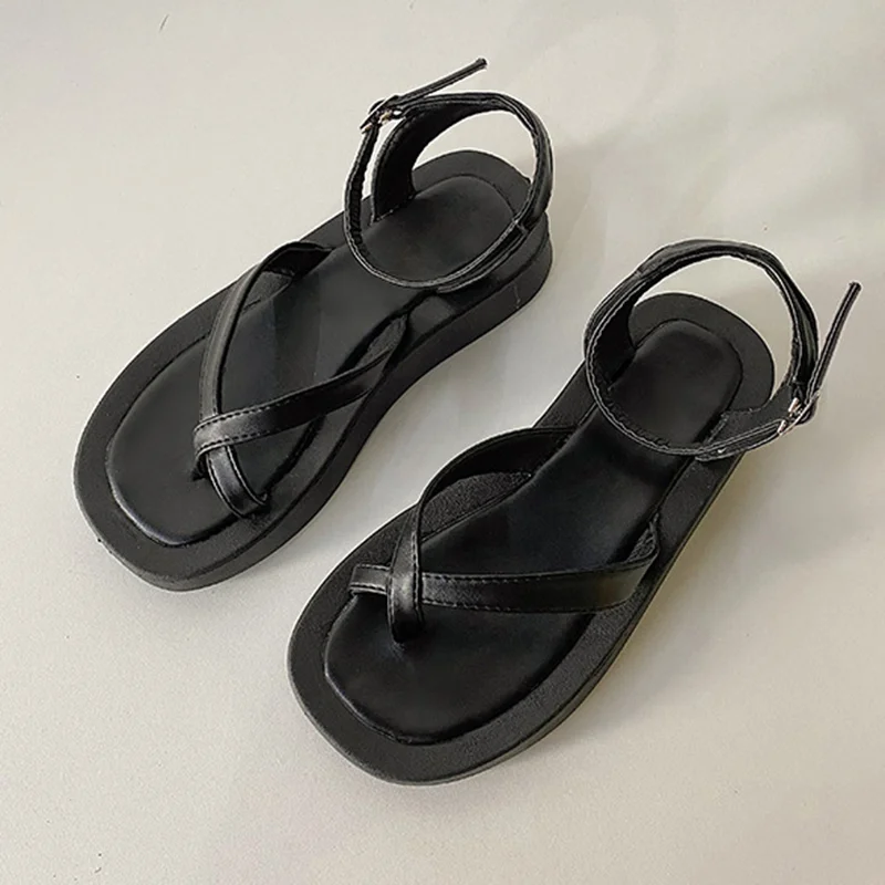 Sandals Women Summer New Fashion Women\'s Sandals 2022 Clear Roman Sandals Comfort Shoes for Women Flip Flops 2023 Round Toe Flat