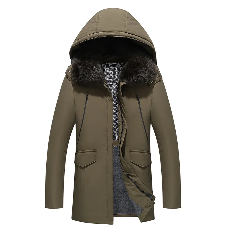 Canada Fashion Winter Jacket for Men Down Coat Parkas Men's White Goose Down Jacket Puffer Padding Detachable Fur Collar HYX0018