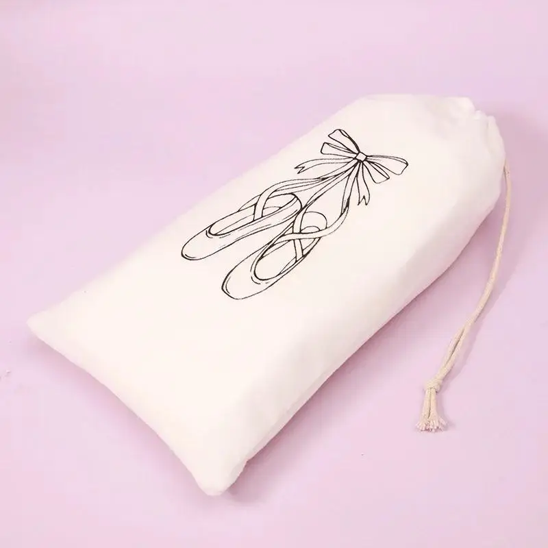 Ruoru 13*27cm Drawstring Ballet Bag White Color dance Bag for Girls Ballerina Pointe Shoes Bags Ballet Dance Accessories