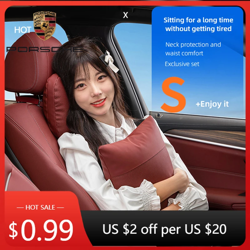 

Наклейка на автомобиль для Porsche Cayman, Cayenne, 911, Macan, подушка для сиденья водителя, подголовник, роскошная поясничная опора для Porsche 911, 718