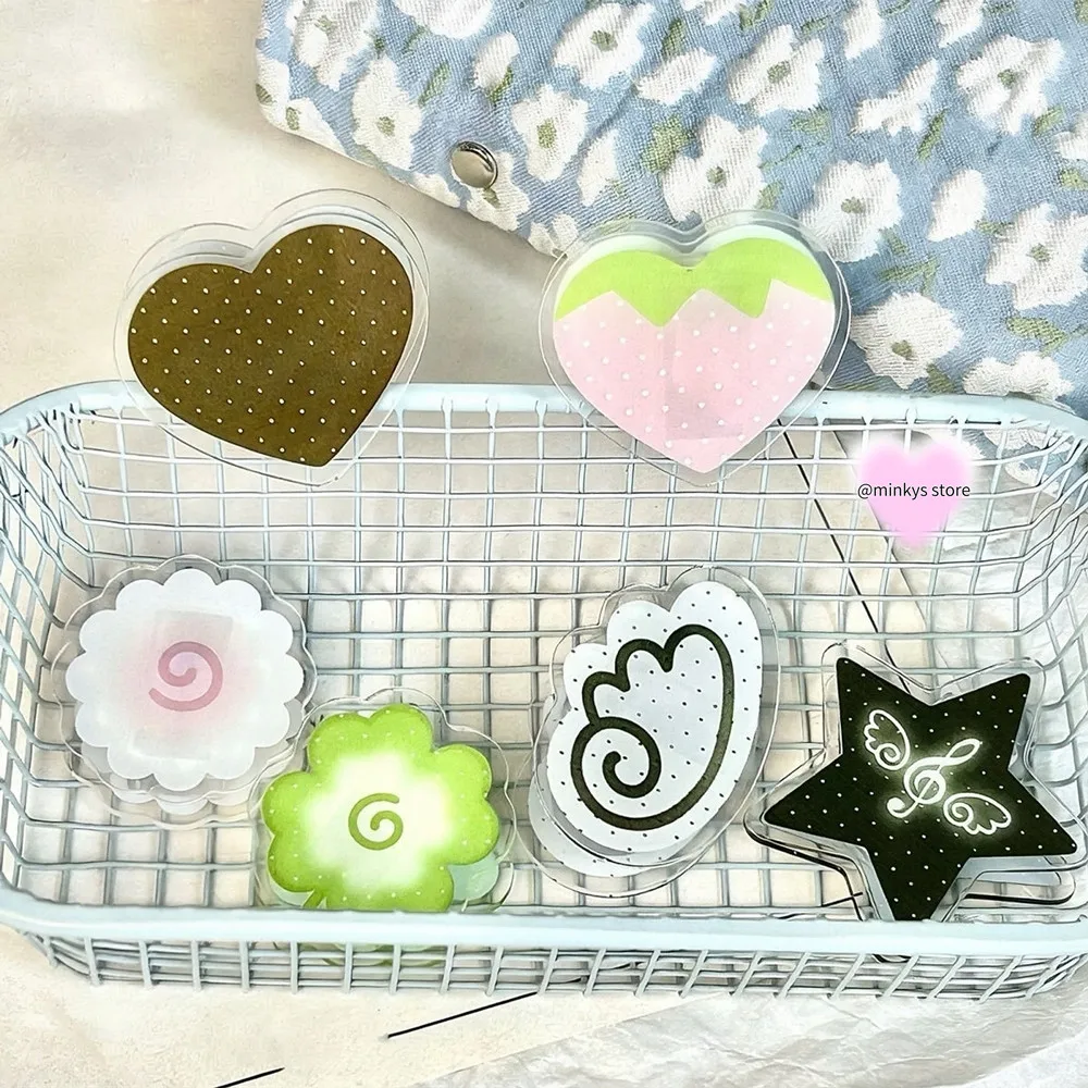 MINKYS Kawaii 6pcs/Pack Angel Wings Star Paper Clip Decorative Clips Acrylic Clips INS Clear Paper Clips