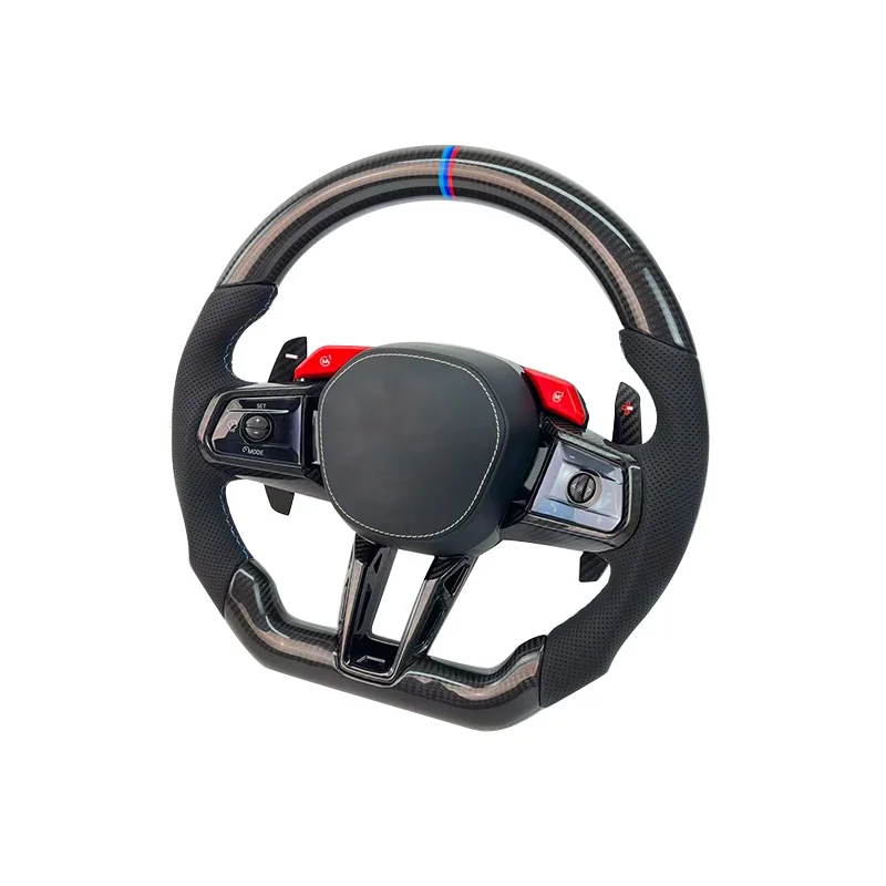 Sport Luxury Carbon Fiber Leather for Steering Wheel Customizable Stitch Color LCI M G Series (G80/G82/G3x/G1x/F90 M