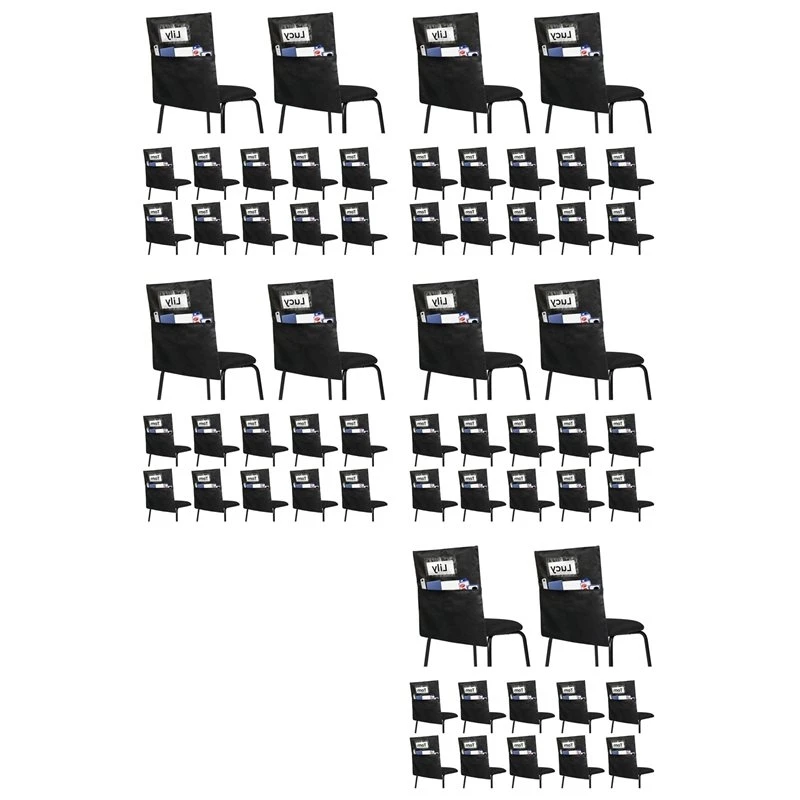 A76I-60 Pack Chair Pockets For Classrooms -Seat Sacks Organizer For K-2 Students, Fabric Storage Pockets For School Supplies
