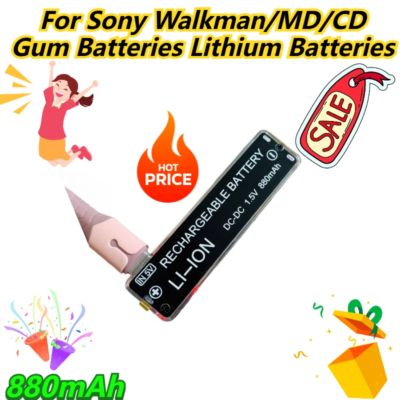 

Для Sony Walkman/MD/CD резиновые батареи литиевые батареи 880 мАч