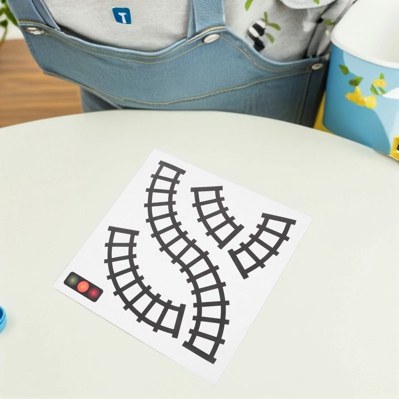 10 Stück Eisenbahnstrecken-Aufkleber, Verkehrszeichen, Wandtattoos, DIY-Verkehrsszene für Kinder, Lernspielzimmer, Klassenzimmer, Kindergarten-Dekoration