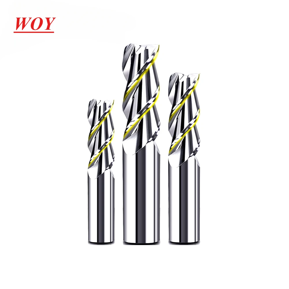 

WOY Milling Cutter Alloy Coating Tungsten Steel Tool By Aluminum Cnc Maching 3 Blade Endmills Top Milling Cutter Wood