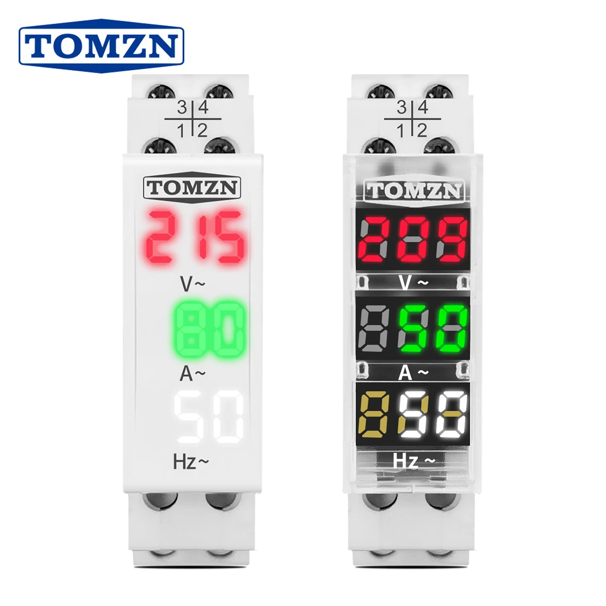 Medidor de frecuencia de voltaje de amperios monofásico 3 en 1, carril Din, CA 0-99Hz, 100A, voltímetro, indicador LED, pantalla Digital, 110V,