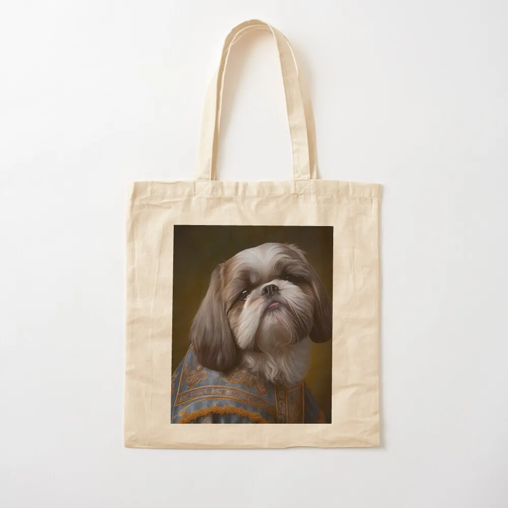 Shih Tzu Dog Breed Portrait Royal Renaissance Animal Painting Tote Bag