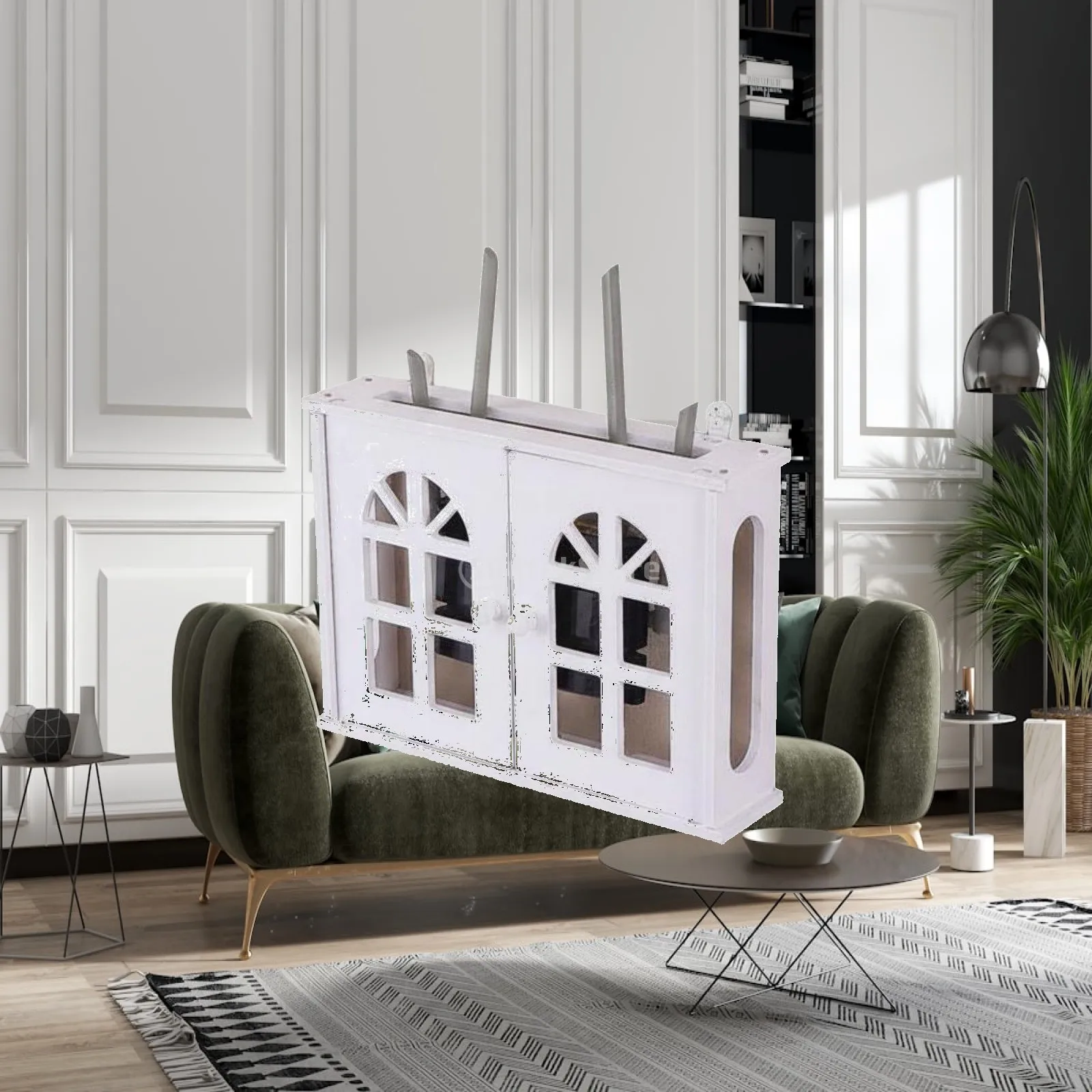 Wall Mounted Display Shelf Wood Plastic Panel Floating Rack Storage Holder for Living Room Office Entryway Organizer