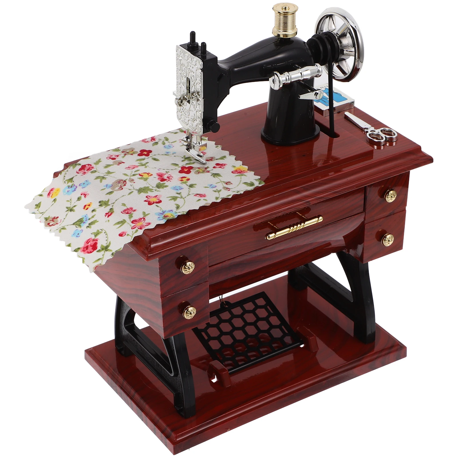

Charming Sewing Machine Shaped Music Box Fair-Sounding Melody Unique Miniature Furniture Piece Nostalgic Decor Gift for Her Him