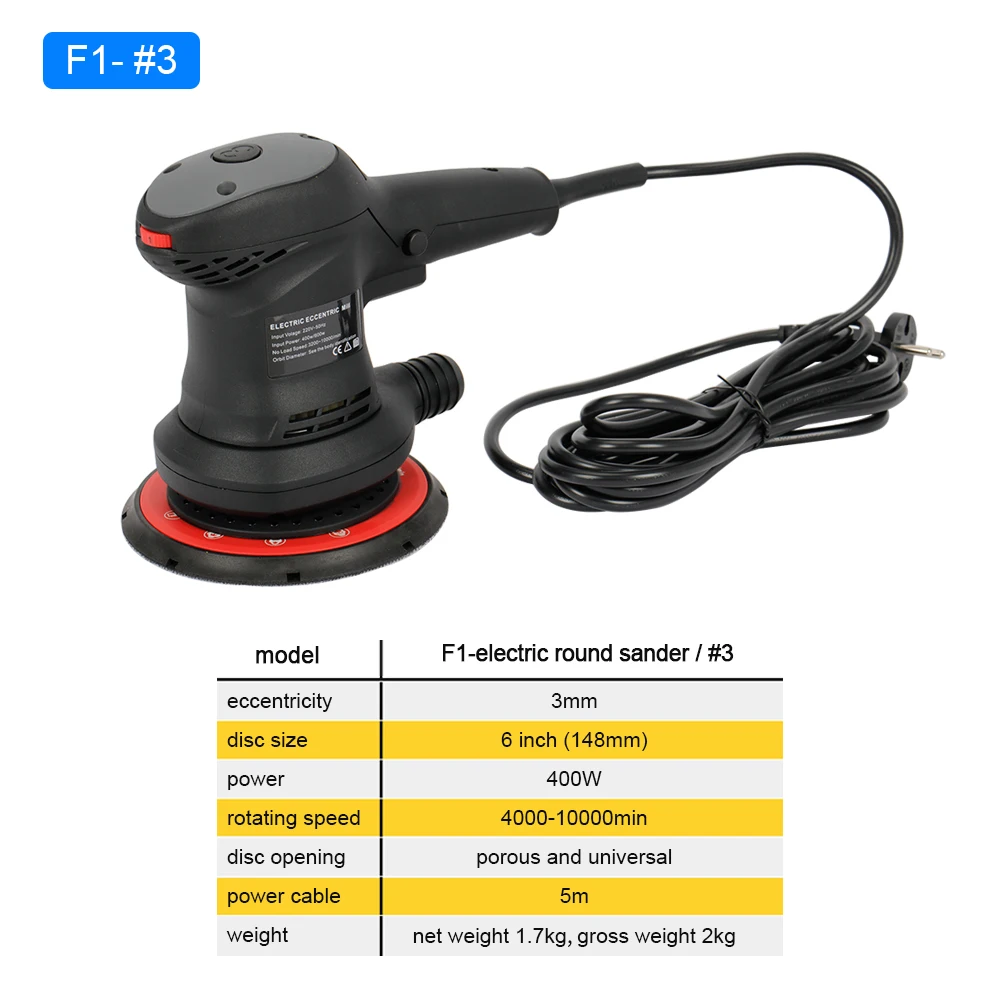 Random Orbital 220v Electric Sander Machine Car Sanding Abrasive Power Tools
