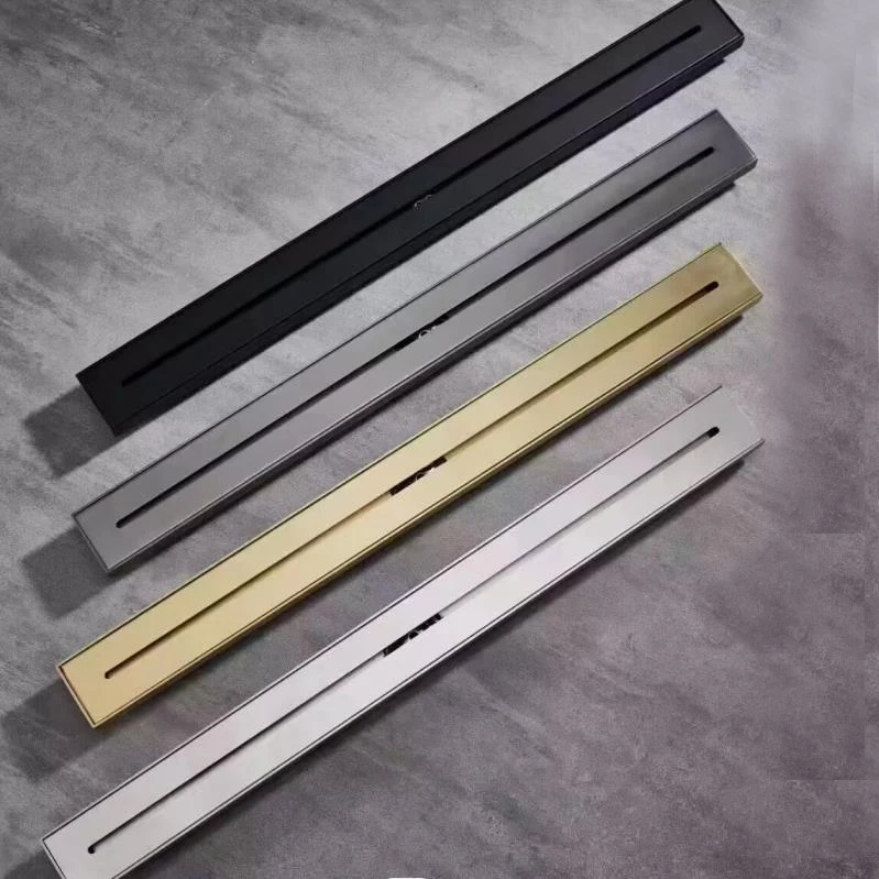 

30cm or 60cm or 80cm 304 stainless steel shower brushed gold gunmetal floor drain long Linear drainage drain for hotel bathroom