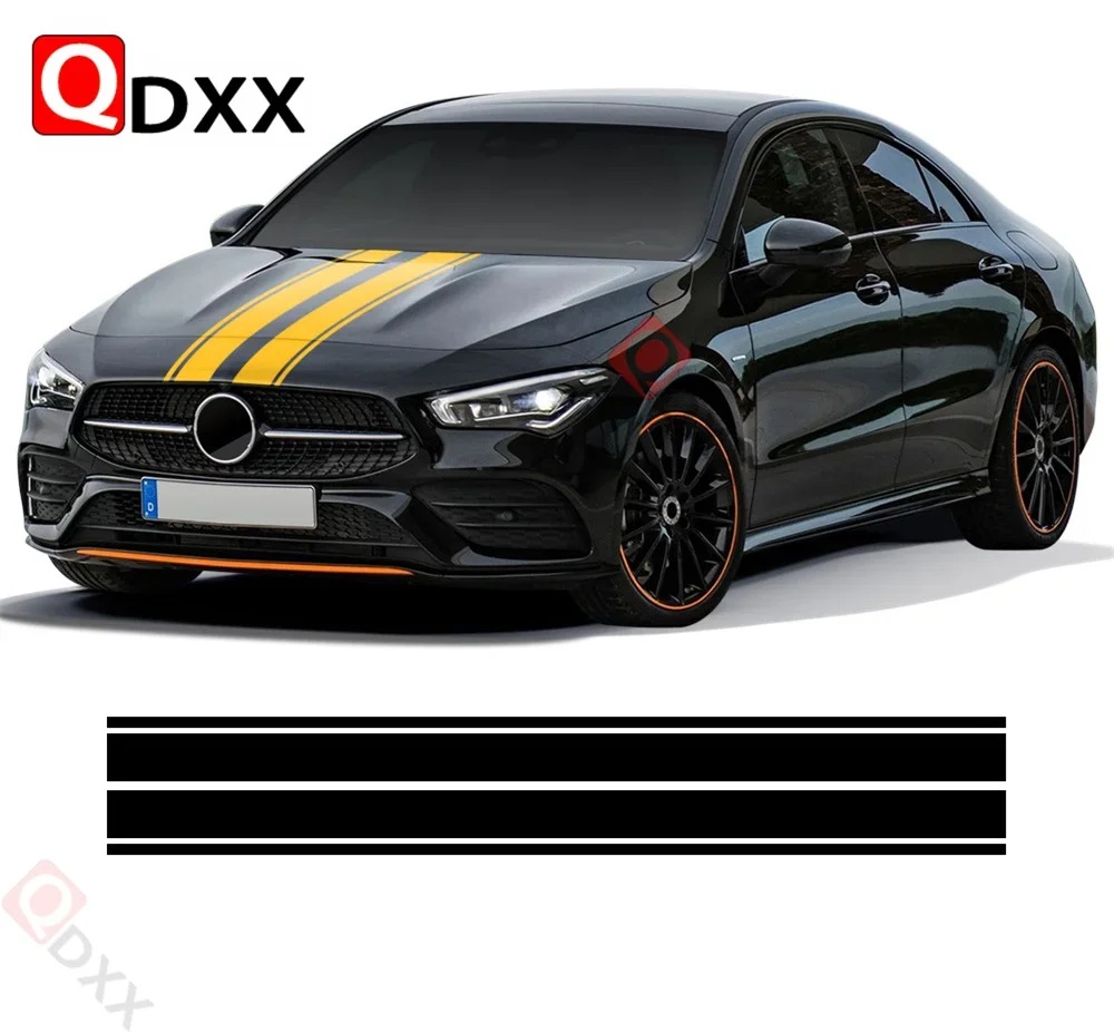 

Edition 1 Bonnet Stripes Car Hood Sticker Vinyl Decal For Mercedes Benz CLA45 W176 W177 W204 W205 C63 A C E GLA CLA GLC AMG W212