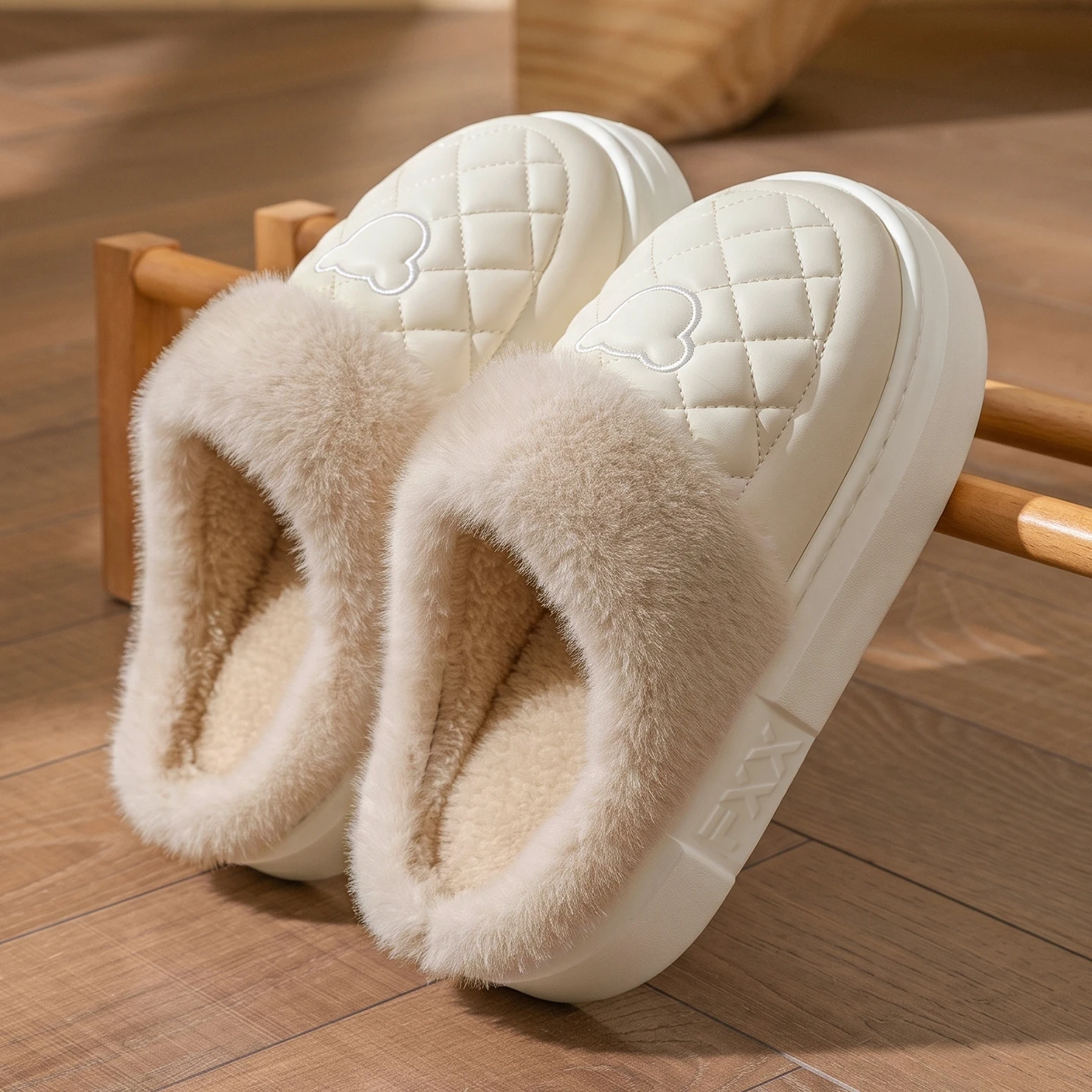 Herren Damen Winter Warme Hausschuhe Wasserdichte Plattform Dicke Sohle Fell-Slides Gemütliche Plüsch Rutschfeste Weiche Indoor Outdoor Baumwoll-Mules – Detail 8