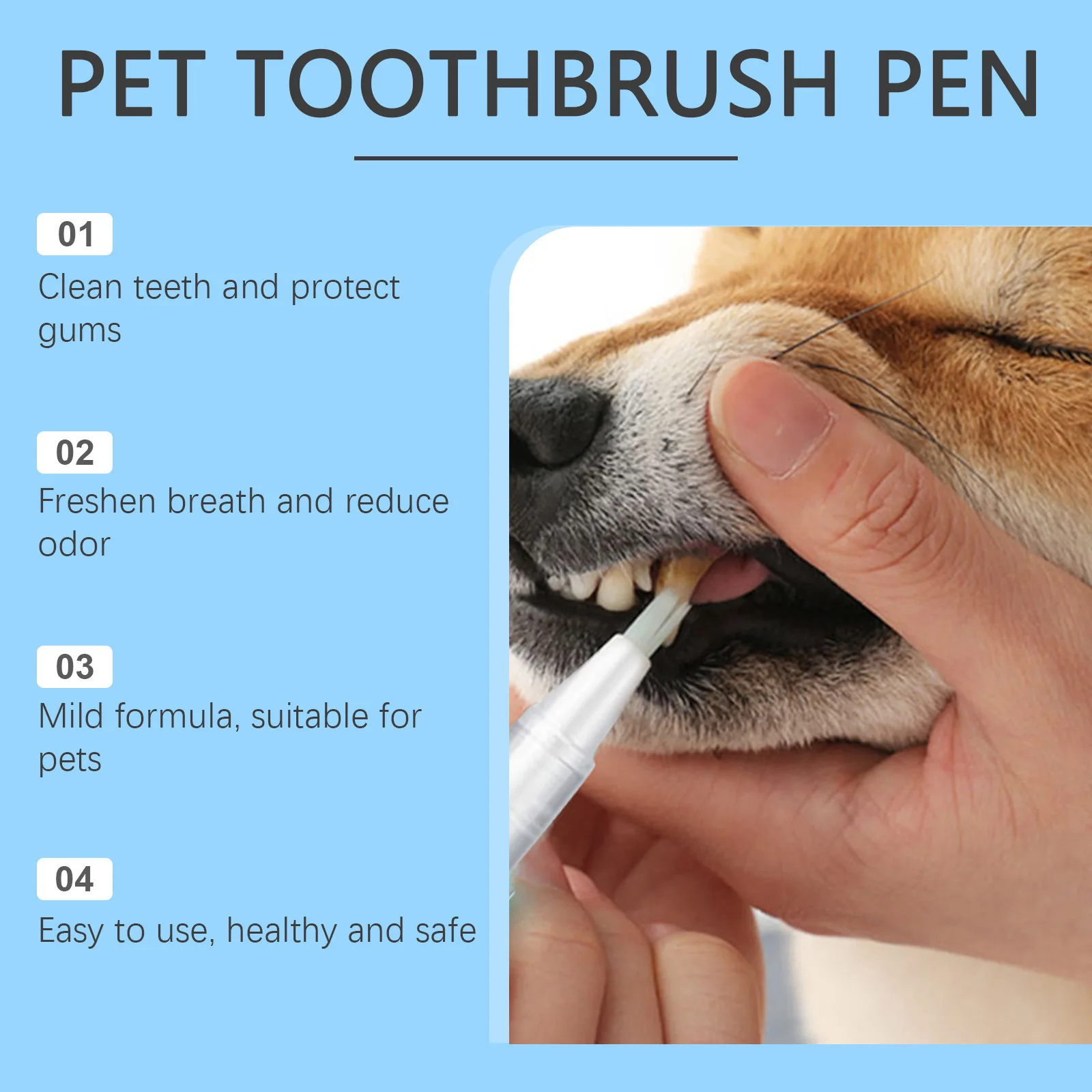 Oral Cleaning Gel Pen For Dogs And Cats Lasting Fresh Breath Remove Dental Stain Reduce Tartar Plaque Pets Tooth Whiten-ing Pens view 2