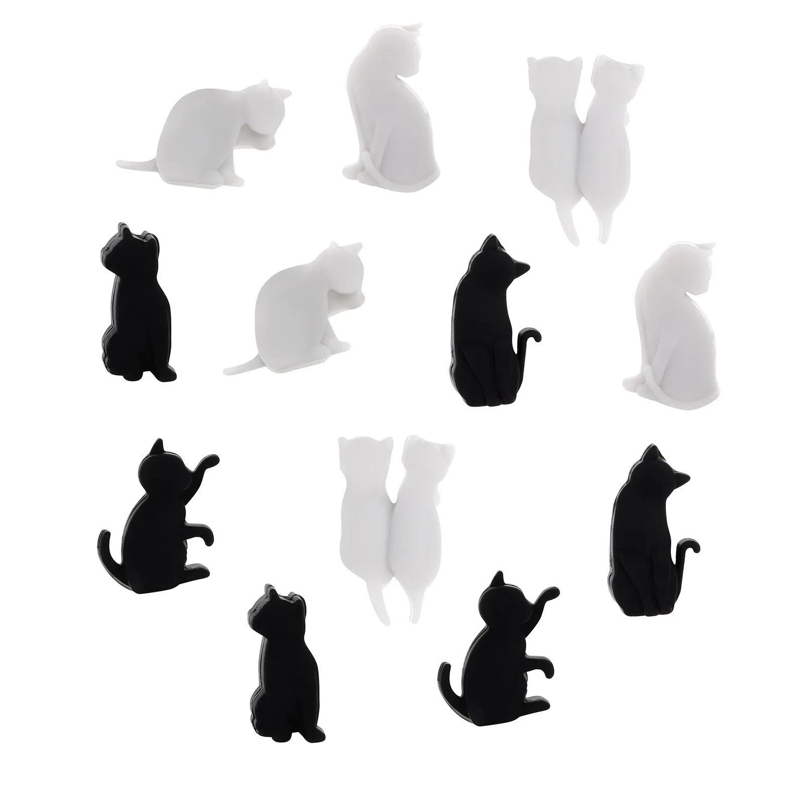 12Pcs Silicone Cat Wine Glass Markers Creative Drink Cup Identifiers Party Banquet Home Entertainment Glass Identification