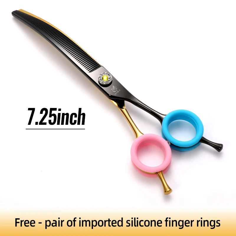 Fenice 7.25 inch Professional Curved Chunker Pet Grooming Scissors 8
