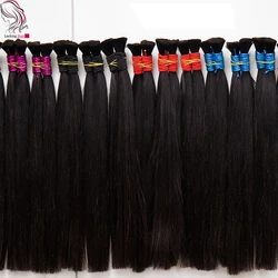 Envio Gratis Real Human Hair Bulk Hair Machine Made Virgin Remy Straight Hair Bulk 100g Natural Blonde Hair Extension No Weft