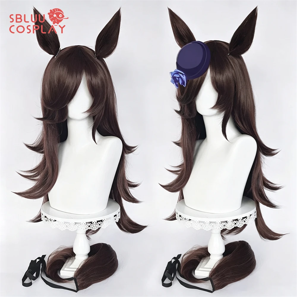 SBluuCosplay UMPD Rice Shower Cosplay Wig Ears Tail Game Roleplay Party Costume Prop Synthetic Hair Heat Resistant Fiber