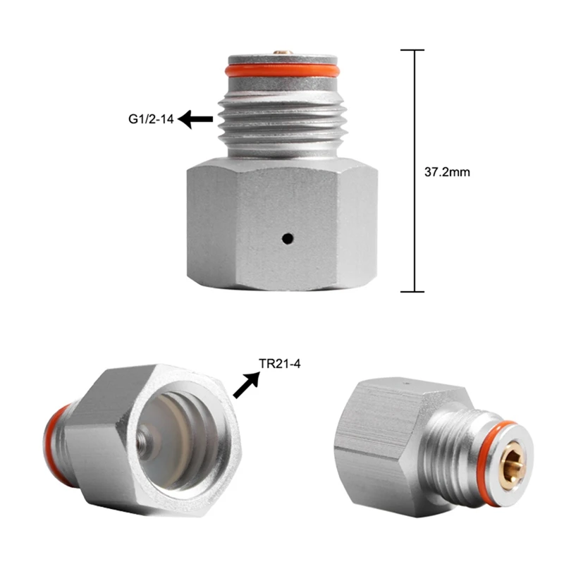 Soda CO2 Pressure Regulator Adapter,Female TR21-4 Soda Cylinder To Male G1/2 Co2 Tank Durable Easy To Use