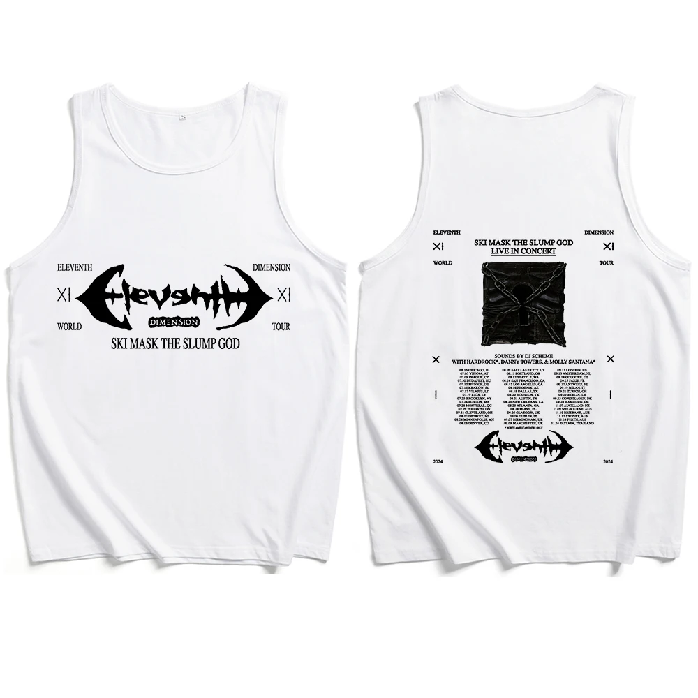 Ski Mask The Slump God 11th Dimension 2024 Tour Tank Tops Vest  Man Woman Summer Casual Sleeveless T-shirt Fans Gift Tops