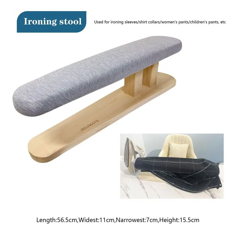 Tábua de Passar Roupa Portátil com Base de Madeira para Alfaiate, Uso Doméstico e Lavanderias.