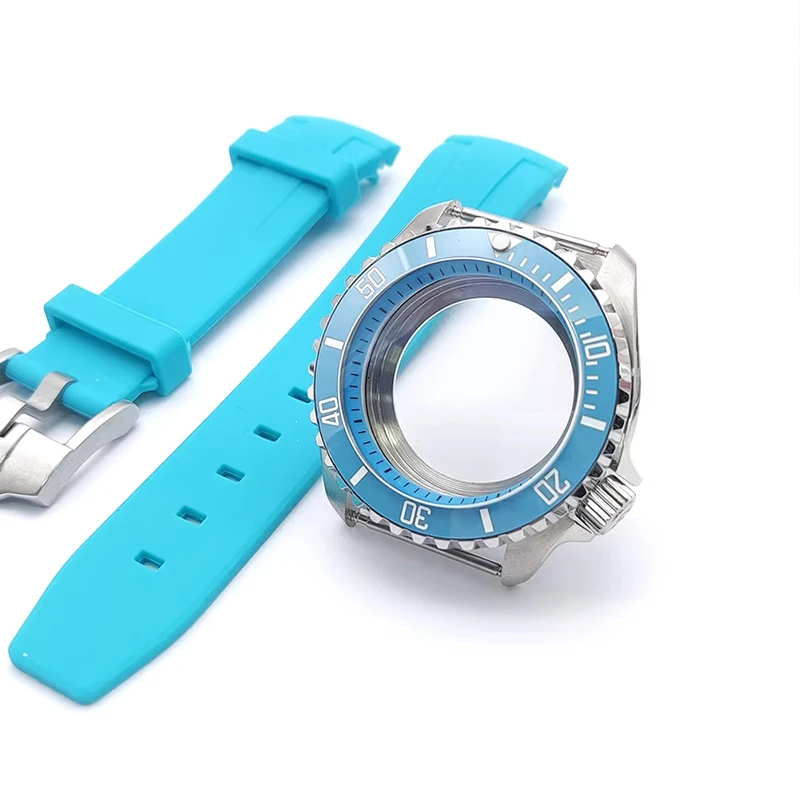 Mod 42mm Case Bilayer Dome Sapphire Glass Installed 22mm Strap Fits NH35 NH36 4R35 7S Movement Dial Bezel Insert Men Case Refit