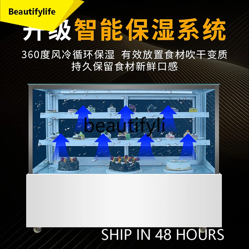 

53 Low Temperature Cake Display Cabinet Commercial Refrigerated Freezer Embedded Coffee Bar Counter Fresh-keeping Cabinet