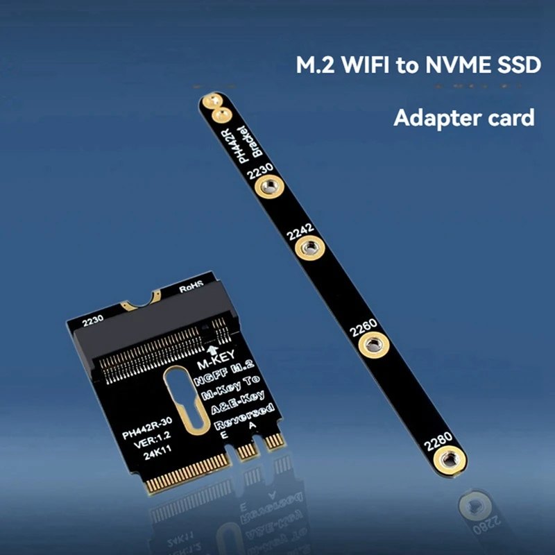 M.2 Wifi Adapter M.2 Wifi To Nvme SSD Adapter Pcie4.0 To M2 NGFF Key A+E Wifi Card Raiser For Wifi/WWAN/LTE Module