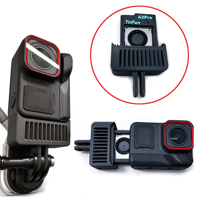 1PCS Heat Sink Cooler For Insta360 Ace Pro 2 Camera High Airflow Air-Cooled Cooling Fan with GoPro-Style Interface Adapter Mount
