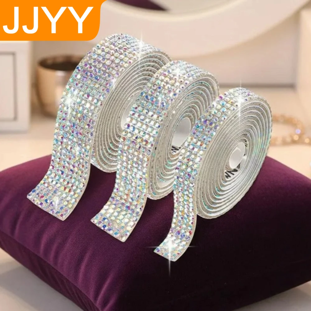 4 8 10 14 Rows Shining Rhinestone Sticker Adhesive Crafts Self Adhesive Diamond Sticker DIY Decorative Stickers